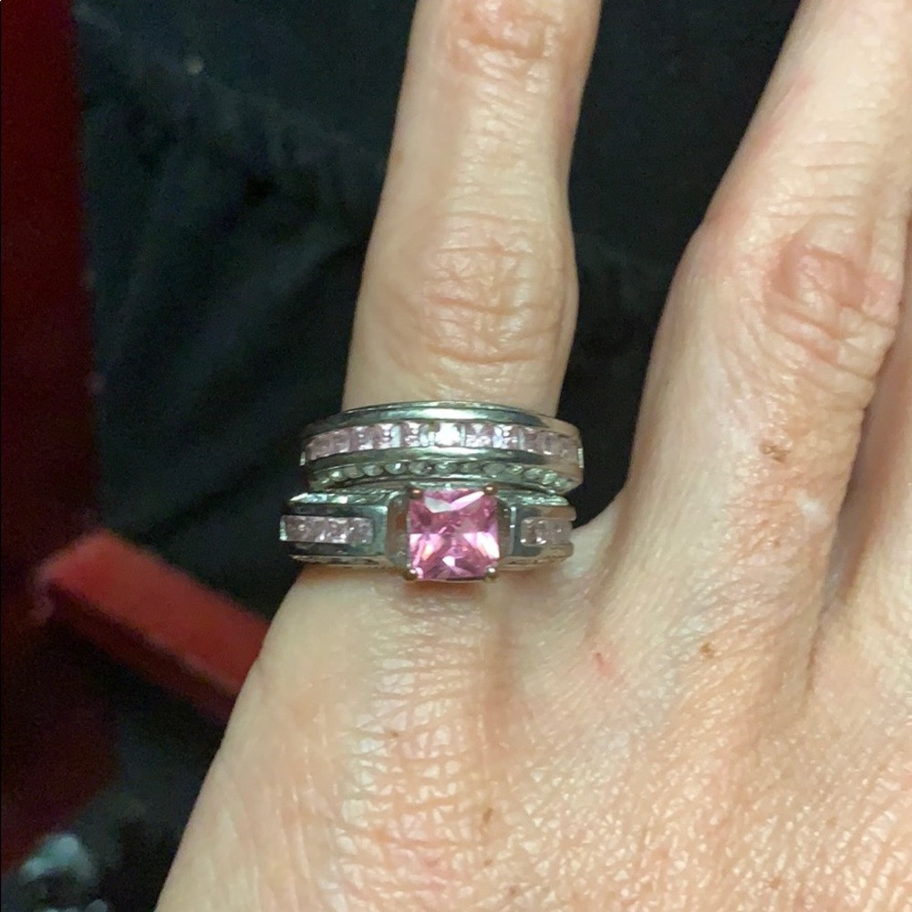 Wedding Band Set size 6.5 Sterling Silver💕